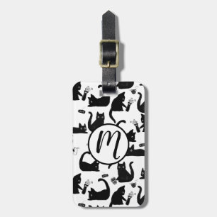 Étiquette À Bagage Les mauvais chats frappent des trucs sur