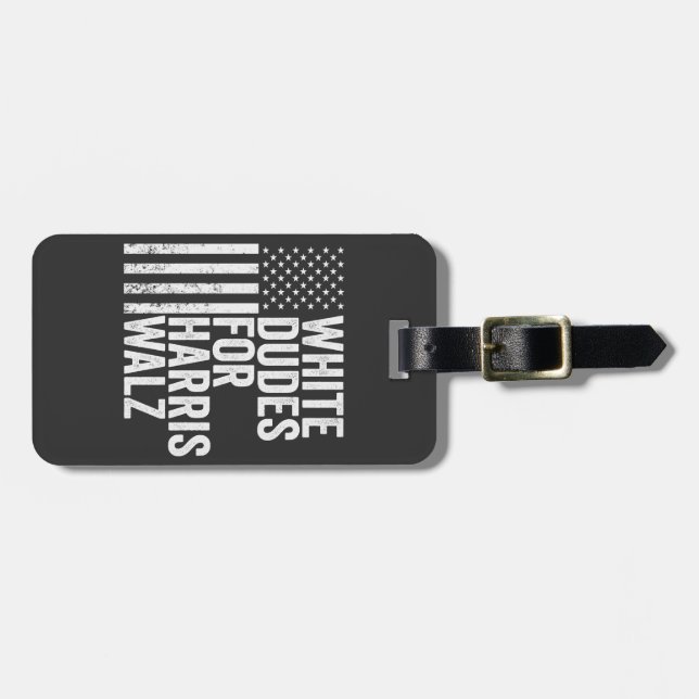 Étiquette À Bagage Les Mecs Blancs De Harris Walz Élection Du Drapeau (Devant horizontal)