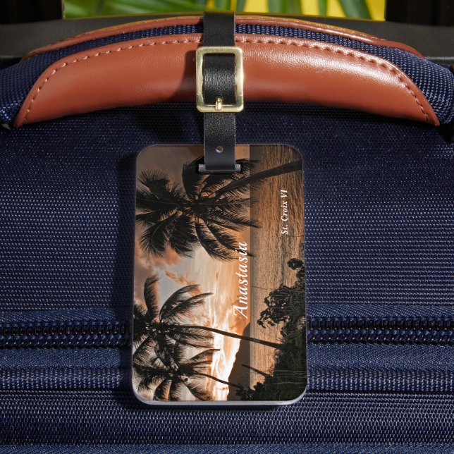 Étiquette À Bagage Les palmiers Tropical Sunset Beach Personnalisent (Insitu Rectoal 2)