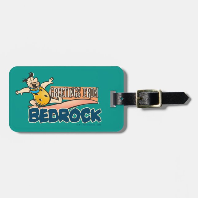 Étiquette À Bagage Les Pierrafeu | Fred - Salutations De Bedrock (Devant horizontal)