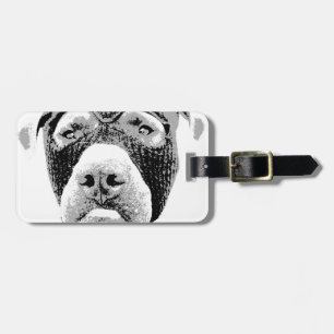 ÉTIQUETTE À BAGAGE LES PITBULLS VOLERONT VOTRE COEUR
