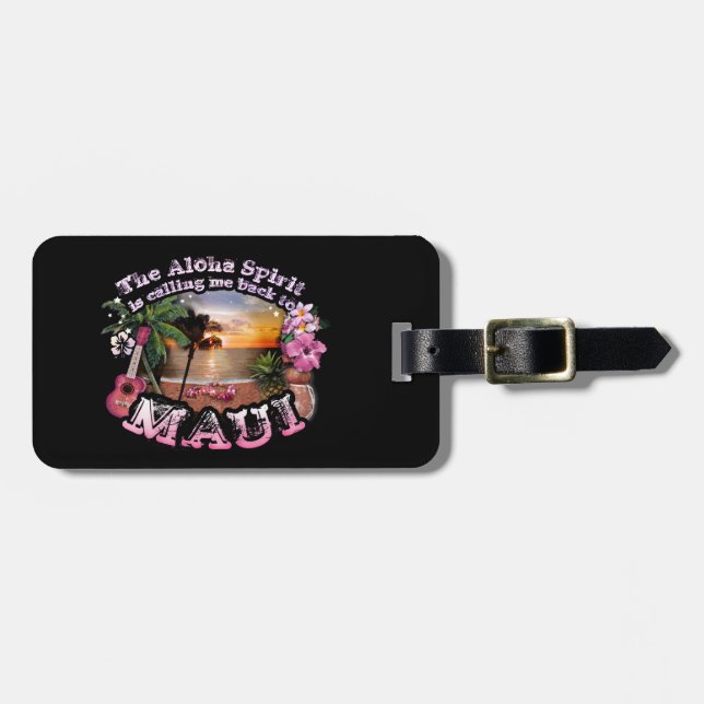 Étiquette À Bagage L'Esprit Aloha me rappelle à Maui (Devant horizontal)