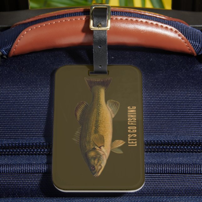 Étiquette À Bagage Let's Go Fishing Largemouth Bass Fish (Insitu Rectoal 2)
