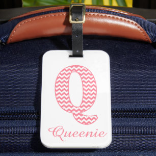 Étiquette À Bagage LETTRE CHICOPIE PINGÉE Pink Classique Q MONogramme