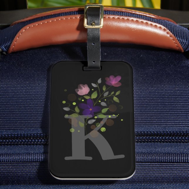 Étiquette À Bagage LETTRE INITIALE K PLUS DRAPEAU DE CONCEPTION Flora (Insitu Rectoal 2)