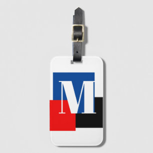 Étiquette À Bagage Lettre Initiale Monogramme Moderne Design
