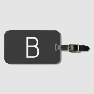 Étiquette À Bagage Lettre initiale noire Monogramme moderne