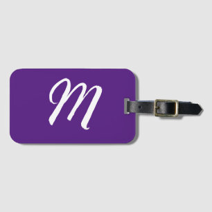 Étiquette À Bagage LETTRE initiale violette royale Style moderne Mono
