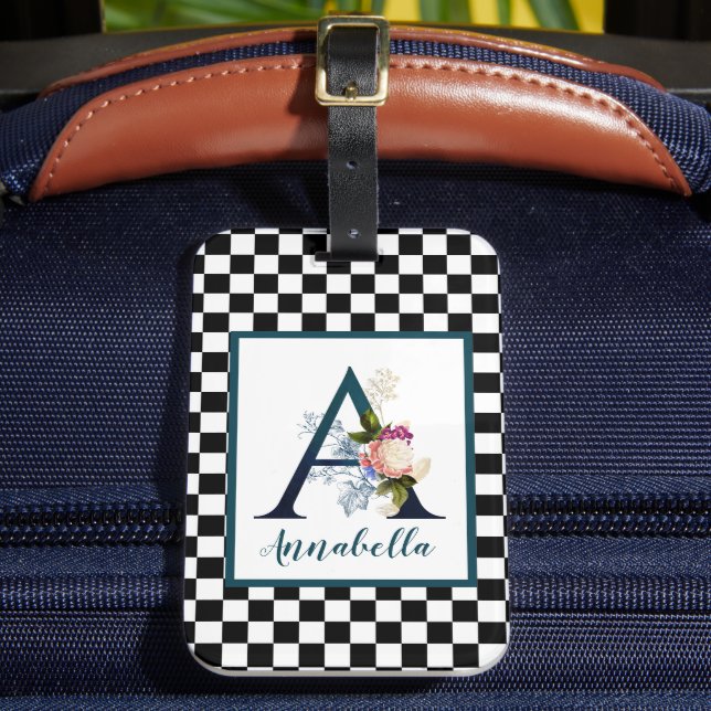Étiquette À Bagage LETTRE MONOGRAPHIQUE Florale A fantaisie en carton (Insitu Rectoal 2)