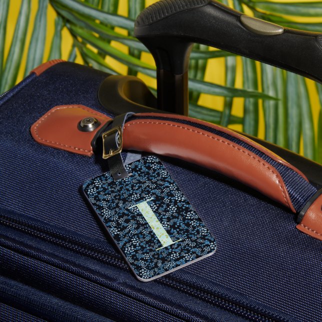 ÉTIQUETTE À BAGAGE LETTRE MONOGRAPHIQUE MOYENNE I BLANC (Insitu Rectoal 1)