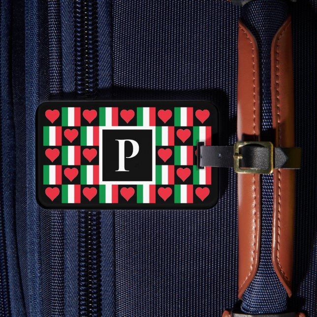 Étiquette À Bagage Lettre personnalisée Drapeau italien personnalisé  (Insitu Rectoal 4)