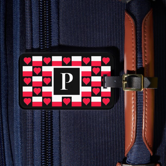 Étiquette À Bagage Lettre personnalisée Pologne drapeau polonais pers (Insitu Rectoal 4)