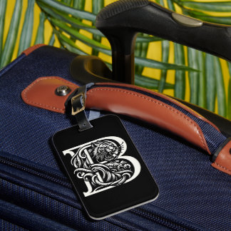 Étiquette À Bagage LETTRE Tigre DE Sibérie B MONogramme Balise de bag