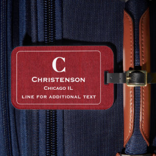 Étiquette À Bagage Lettres blanches modernes sur impression en denim