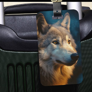 Étiquette À Bagage Levée de soleil Wolf moderne