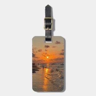 Étiquette À Bagage Lever de soleil sur la côte du Texas, personnalisé