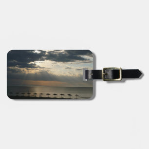 Étiquette À Bagage Lever de soleil sur la plage en Grèce Paysage mari