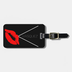 Étiquette À Bagage Lèvres Kiss Black Rouge Lipstick Vasquez V Monogra