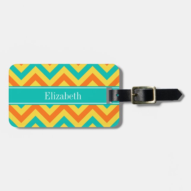 Étiquette À Bagage LG Chevron Zig Zag Monogram (Devant horizontal)