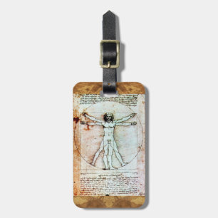 Étiquette À Bagage L'HOMME VITRUVIEN - Parchemin antique