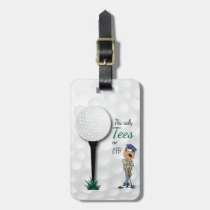 Étiquette À Bagage L'humour me pique outre du golfeur