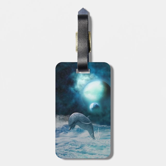 Étiquette À Bagage Liberté Des Dauphins (Dos Vertical)