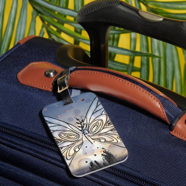Étiquette À Bagage Liberté des papillons (Créateur téléchargé)
