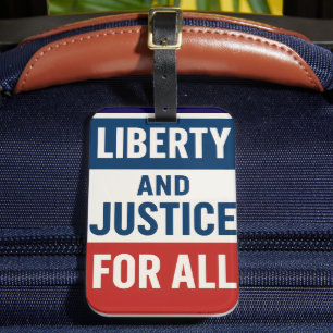Étiquette À Bagage Liberté et Justice Pour Tous – Audacieux Minimalis