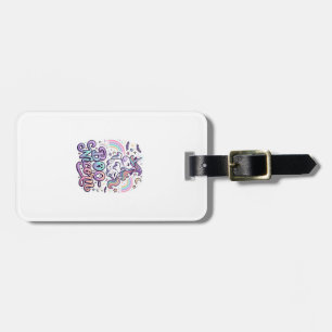 Étiquette À Bagage Licorne Boo-licorne Vecteur Premium Conception Vec