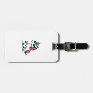 Étiquette À Bagage Licorne de Dabbing Vintage Vecteur de Dessin Animé
