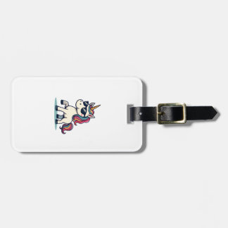 Étiquette À Bagage Licorne de Dabbing Vintage Vecteur de Dessin Animé