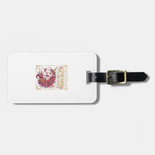 Étiquette À Bagage Licorne en fleurs, design élégant Zazzle_1