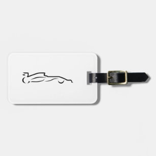 Étiquette À Bagage Ligne de voiture de course dessin Silhouette