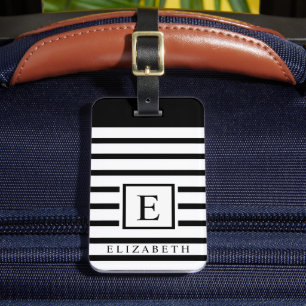 Étiquette À Bagage Lignes à rayures blanches Arrière - plan noir pers