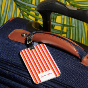 Étiquette À Bagage Lignes verticales bandes personnalisées