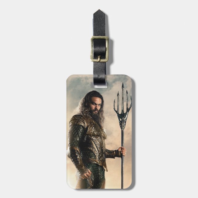 Étiquette À Bagage Ligue de Justice | Aquaman Sur Le Champ De Bataill (Devant Vertical)