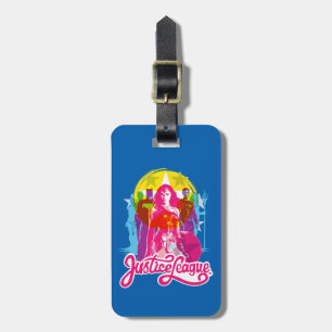 Étiquette À Bagage Ligue de Justice   Retro Group & Logo Pop Art