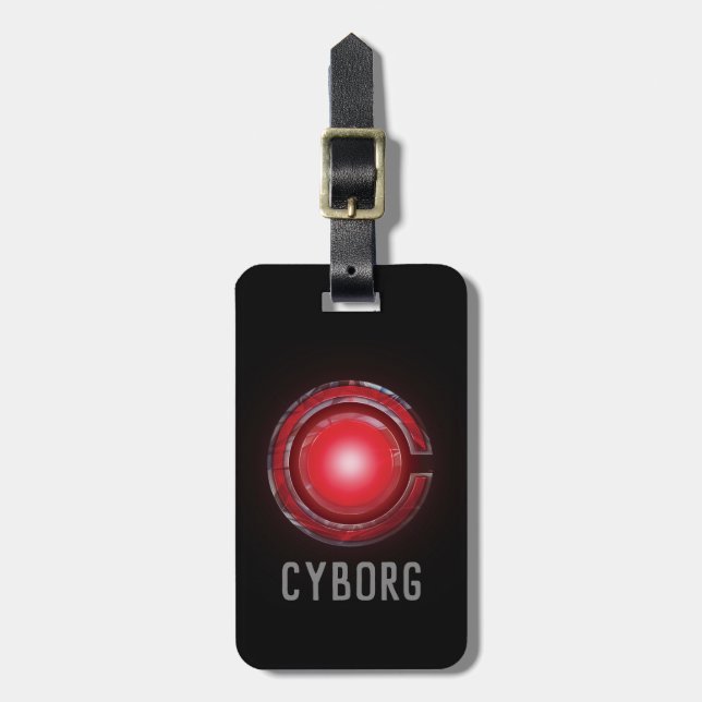 Étiquette À Bagage Ligue de Justice | Symbole Cyborg brillant (Devant Vertical)