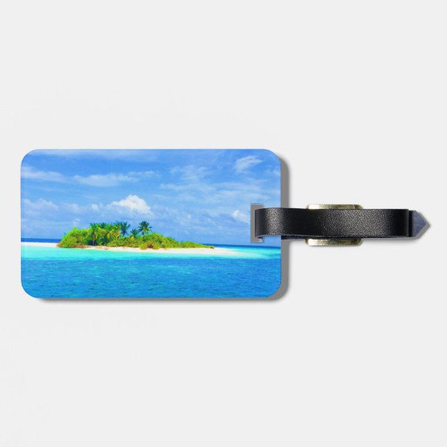 Étiquette À Bagage L'île tropicale (Dos horizontal)