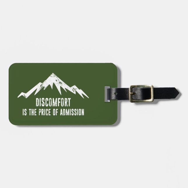 Étiquette À Bagage L'Inconfort Est Le Prix De L'Admission (Devant horizontal)