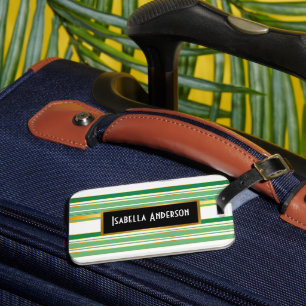 Étiquette À Bagage Linge Luxe Populaire Green Gold Texture Collection