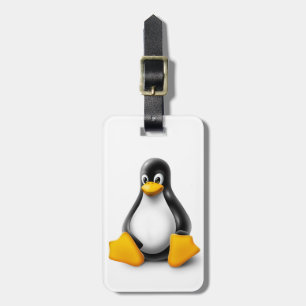 Étiquette À Bagage Linux Tux le pingouin