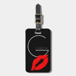 Étiquette À Bagage Lipe Kiss Personnalisée Rouge Rouge Liptique Garci