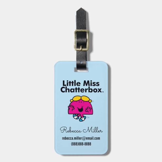 Étiquette À Bagage Little Miss | Little Miss Chatterbox est si chatty (Devant Vertical)