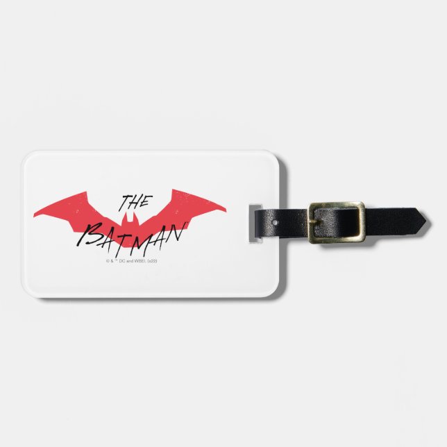 Étiquette À Bagage Logo Batman manuscrit de chaume (Devant horizontal)