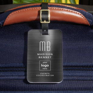 Étiquette À Bagage Logo d'affaires Voyage professionnel noir