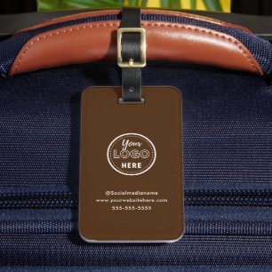 Étiquette À Bagage Logo de promotion Brown foncé minimaliste de marqu