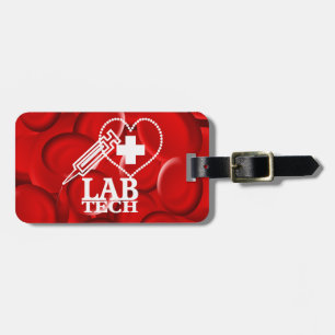 ÉTIQUETTE À BAGAGE LOGO DE SYRINGE DU COEUR DE LA TECHNOLOGIE LAB