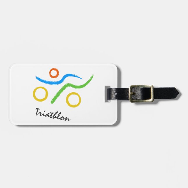 Étiquette À Bagage Logo de triathlon (Devant horizontal)