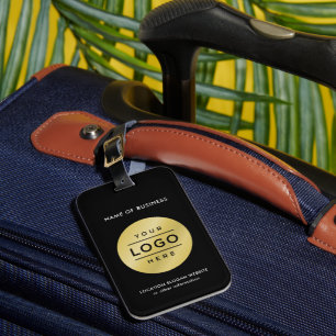 Étiquette À Bagage Logo de voyage pour entreprise noire de marque